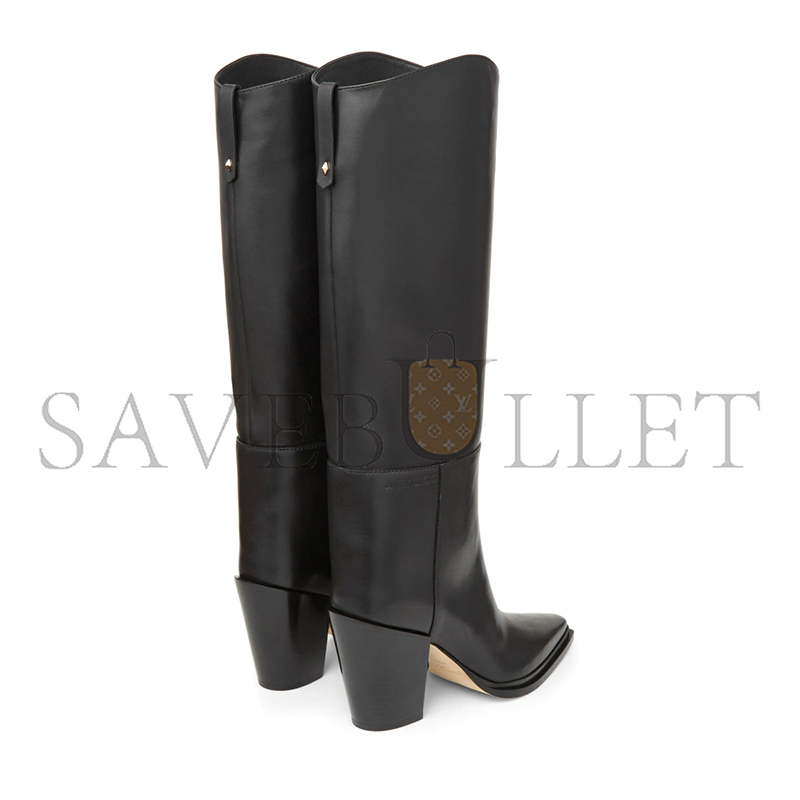 JIMMY CHOO CECE 80 BLACK SOFT CALF LEATHER BOOTS CECE80SLQ JIMMY CHOO CECE 80 BLACK SOFT CALF LEATHER BOOTS CECE80SLQ